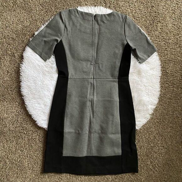 J. Crew Color Block Dress Gray Black Short Sleeve Womens Size 4 - Picture 2 of 8